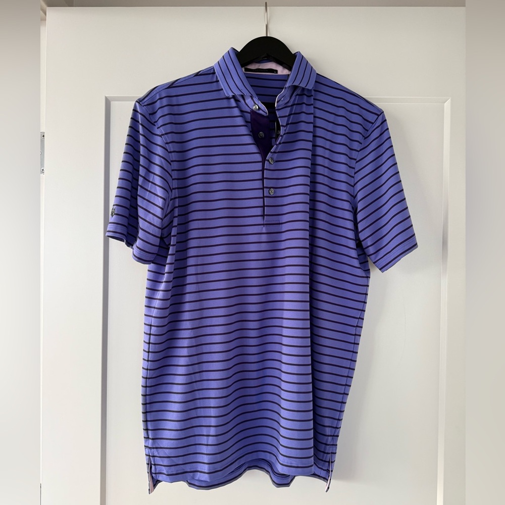 NWT GREYSON Men's Purple Striped Polo Shirt